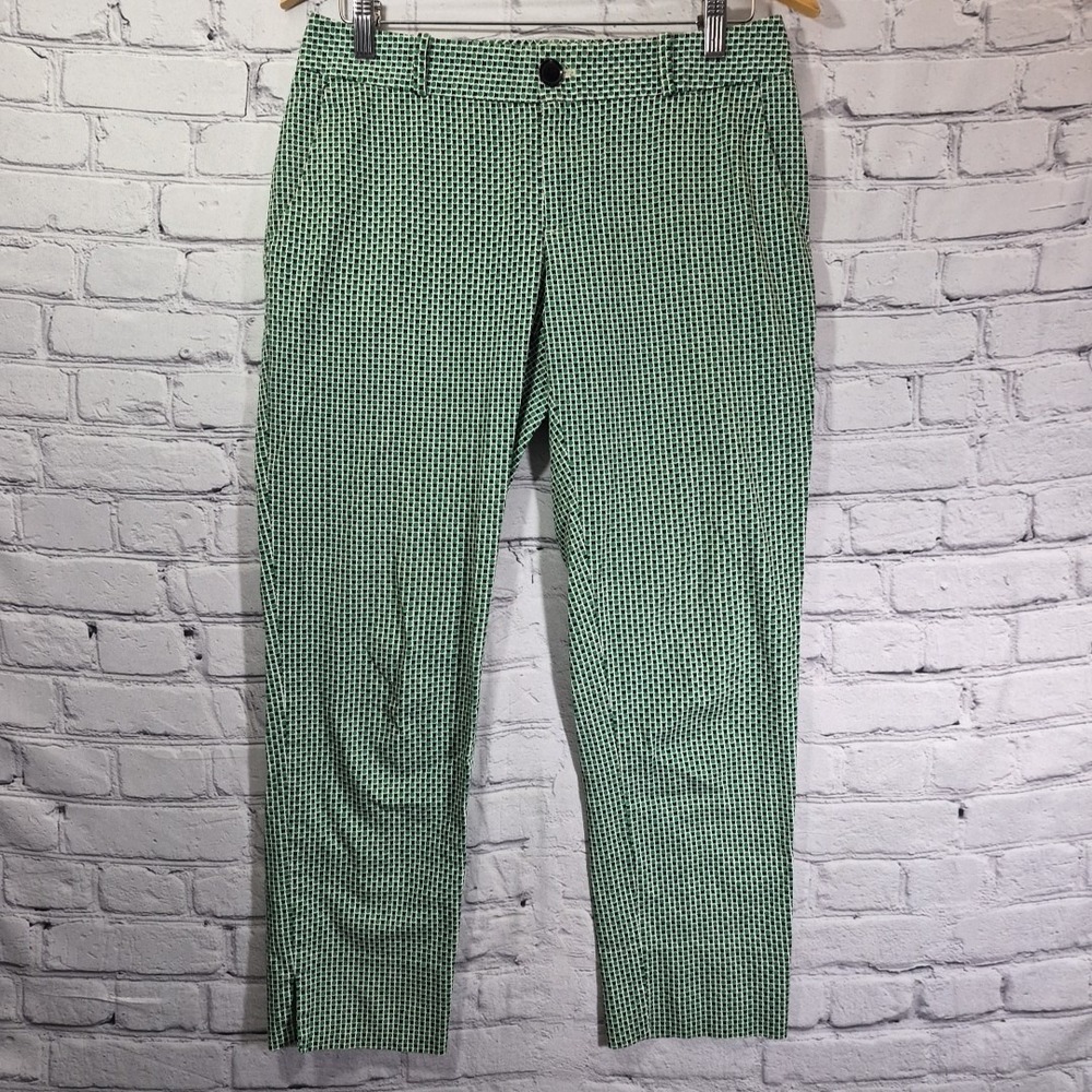 Banana Republic Green Chino Pants Womens 4 Printed Ankle‎ Spring Prep Academia